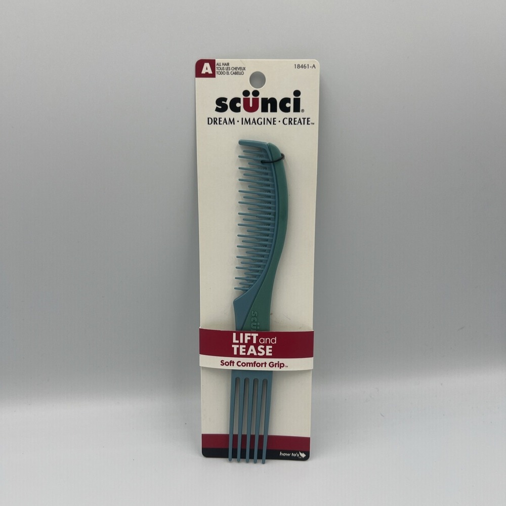 New Scunci Style Lift & Tease Comb All Hair 2003 18461-A Pick